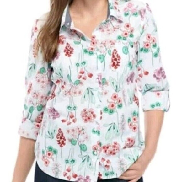 Tommy Hilfiger Tops - Tommy Hilfiger Women's Button Up Floral Pattern 3XL Long Sleeves Pocket N82